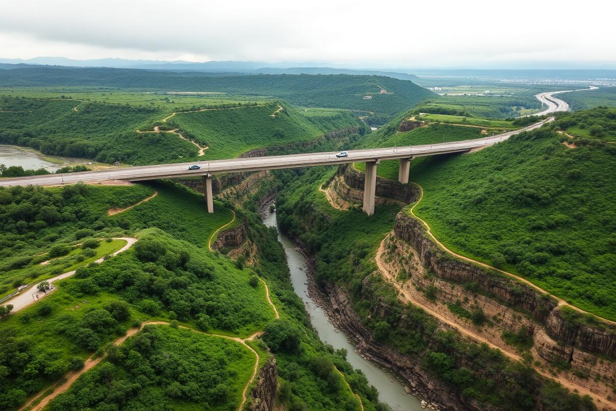 Construction-phase supervision for a river valley crossing